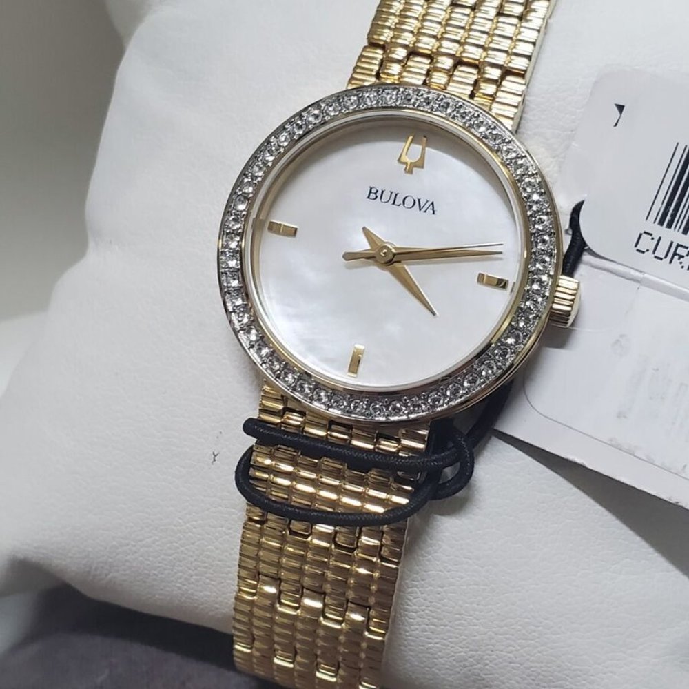 Wow! Bulova Womens Diamond 14k White Dial Watch